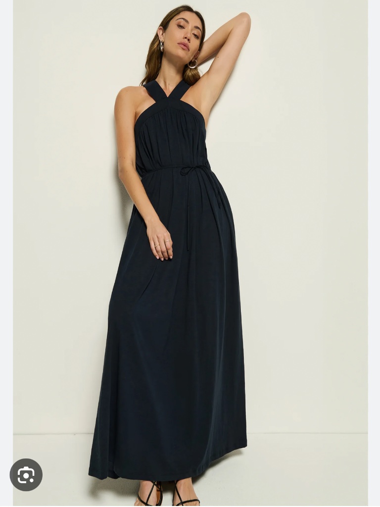 Stunning!! Breezy Navy Halter Dress Nwt!!